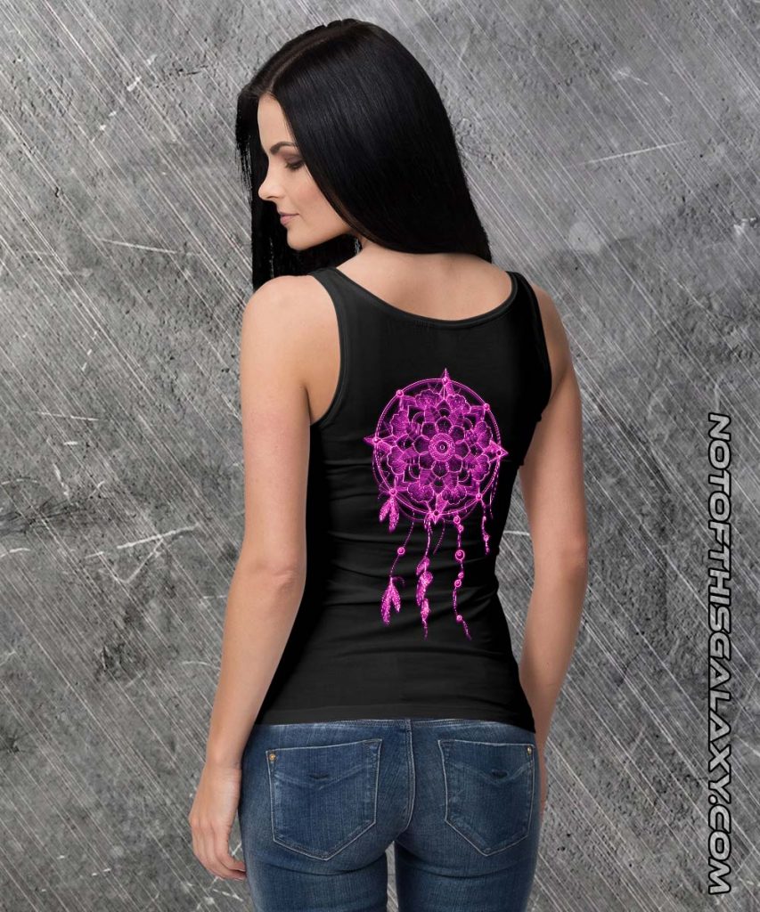 Ringspun-Tank-Top-Black-Dream-Catcher-Hot-Pink
